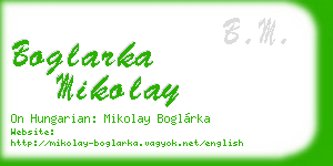 boglarka mikolay business card